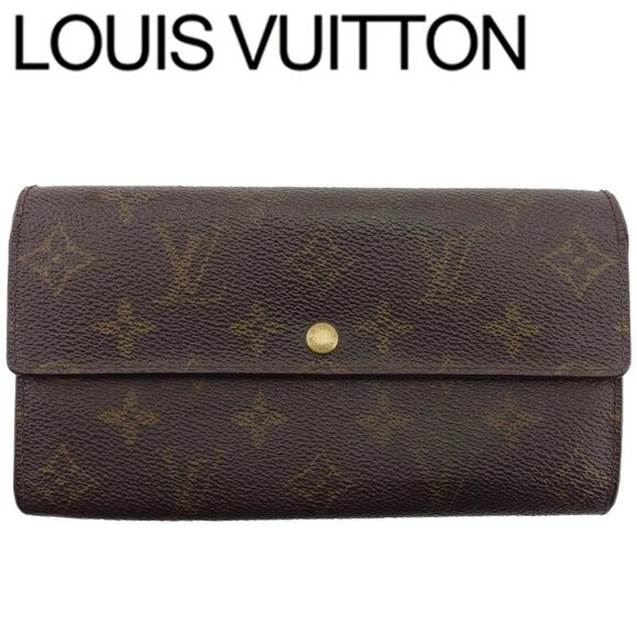 LOUIS VUITTON Long Wallet Monogram Beige Monogram Canvas Authentic Used - Picture 2 of 12